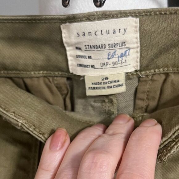 Anthropologie sanctuary nwt cargo pants khaki 26 2 - Picture 10 of 15